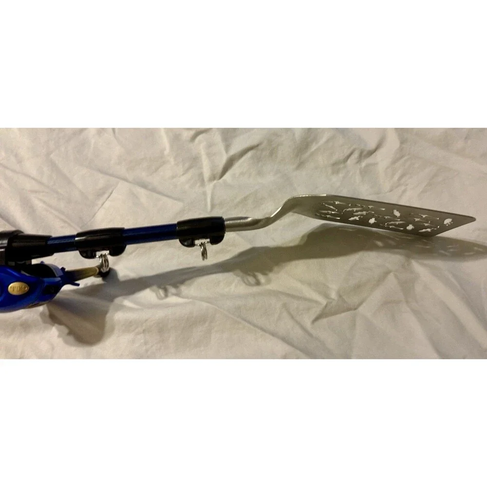 Fishing Rod Handle Spatula with Baitcasting Reel Design, 18.5 inch Blue & Gold